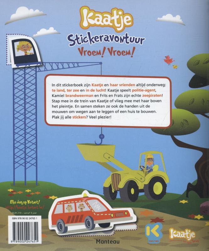 Achterkant van Stickeravontuur Vroem! Vroem!