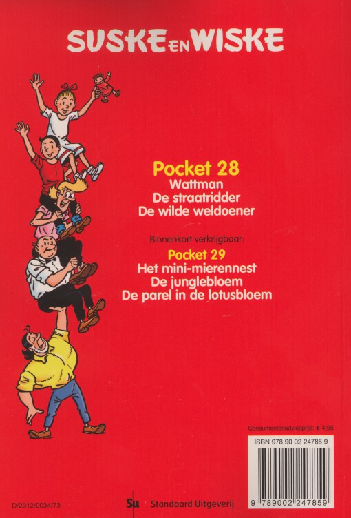 Achterkant van Suske en Wiske Pocket 28