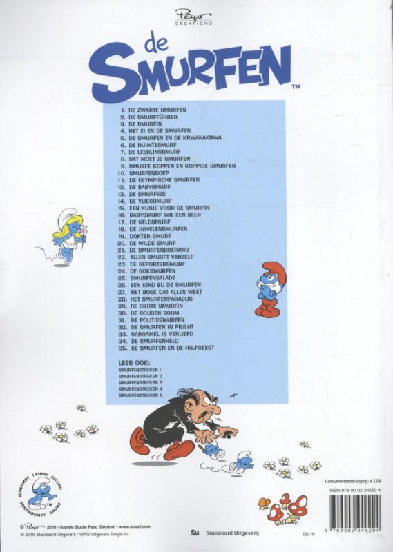 Achterkant van De Smurfen en de halfgeest