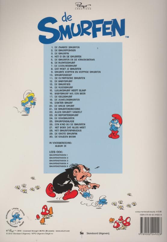 Achterkant van De vliegsmurf