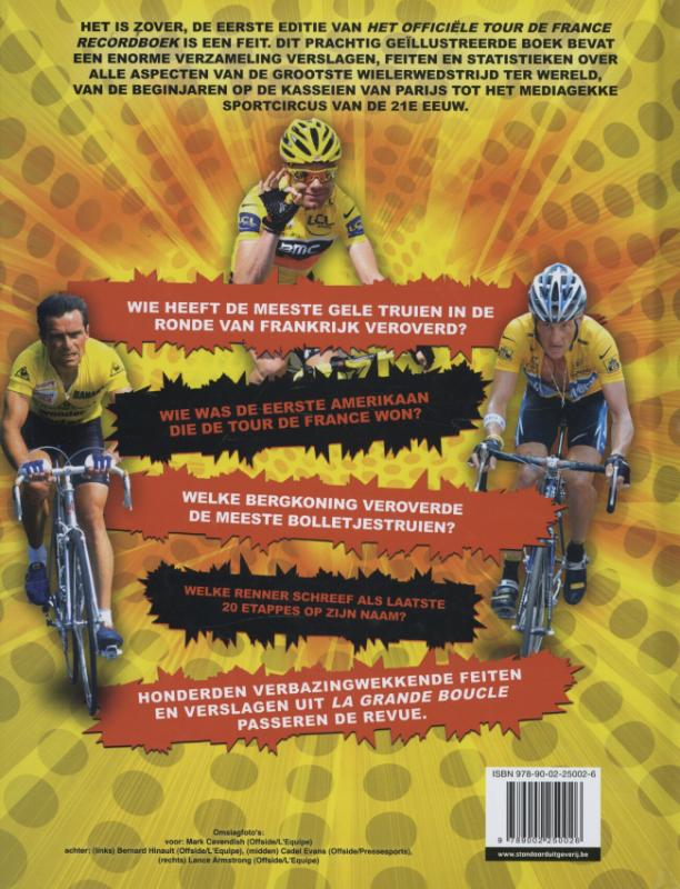 Achterkant van Het officiele tour de France recordboek 2013
