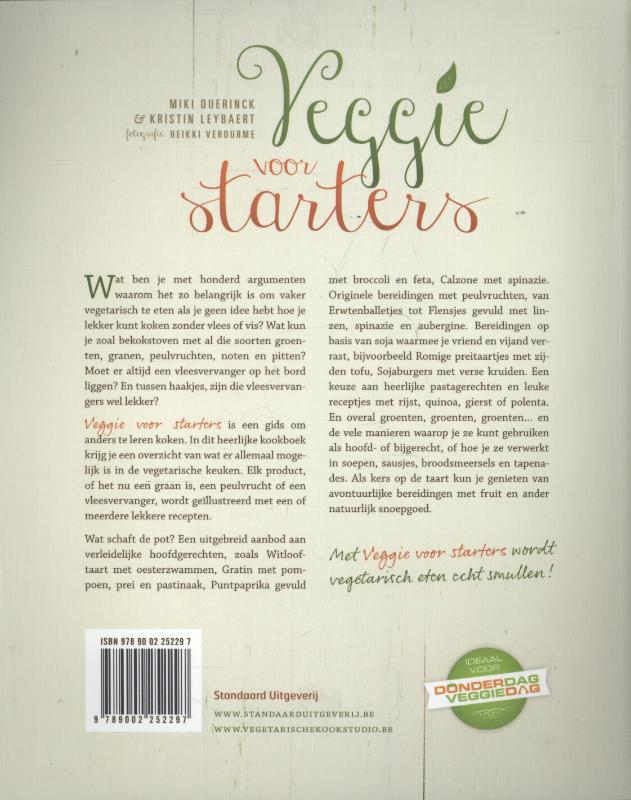 Achterkant van Veggie voor starters
