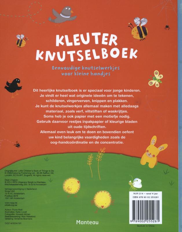Achterkant van Kleuter knutselboek