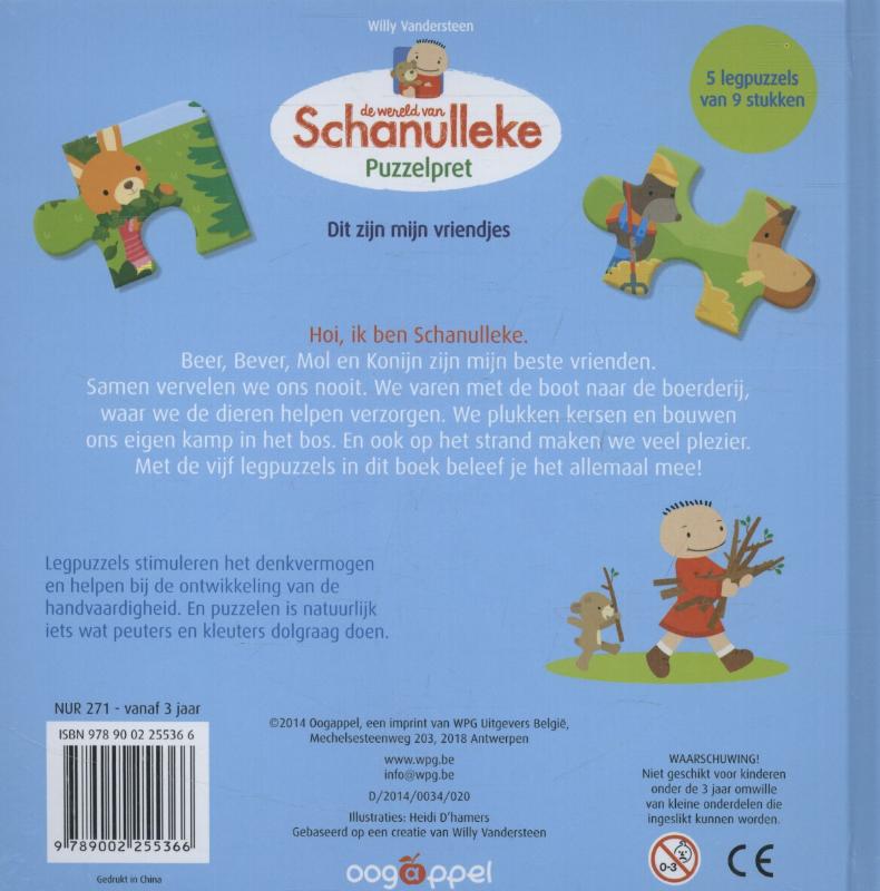 Achterkant van De wereld van Schanulleke puzzelpret