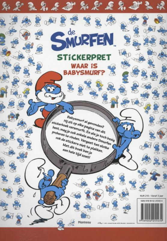 Achterkant van Waar is babysmurf