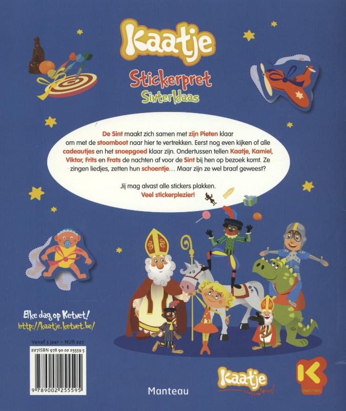 Achterkant van Stickerpret sinterklaas