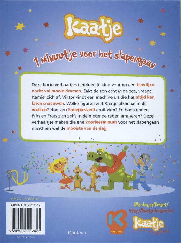 Achterkant van 1 minuutje voor het slapengaan