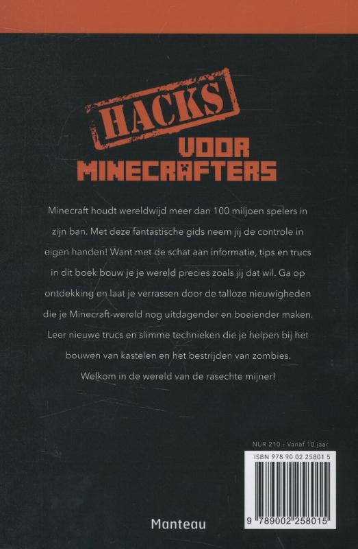 Achterkant van Hacks voor minecrafters