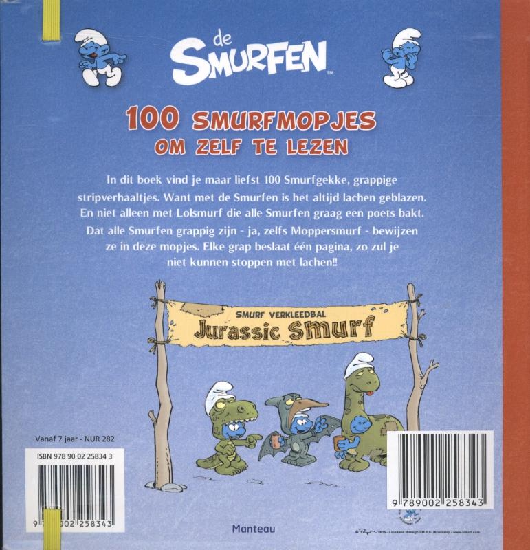 Achterkant van 100 smurfmopjes om zelf te lezen