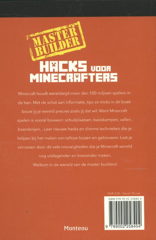 Achterkant van Minecraft Hacks Master Builder