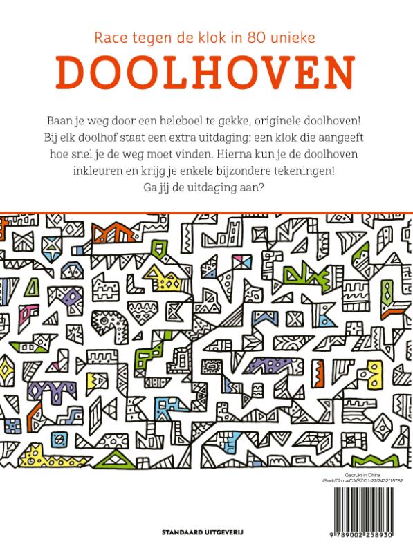 Achterkant van Race tegen de klok in 80 unieke doolhoven van makkelijk naar moeilijk
