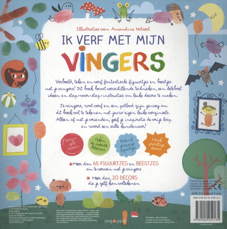 Achterkant van Ik verf met mijn vingers!