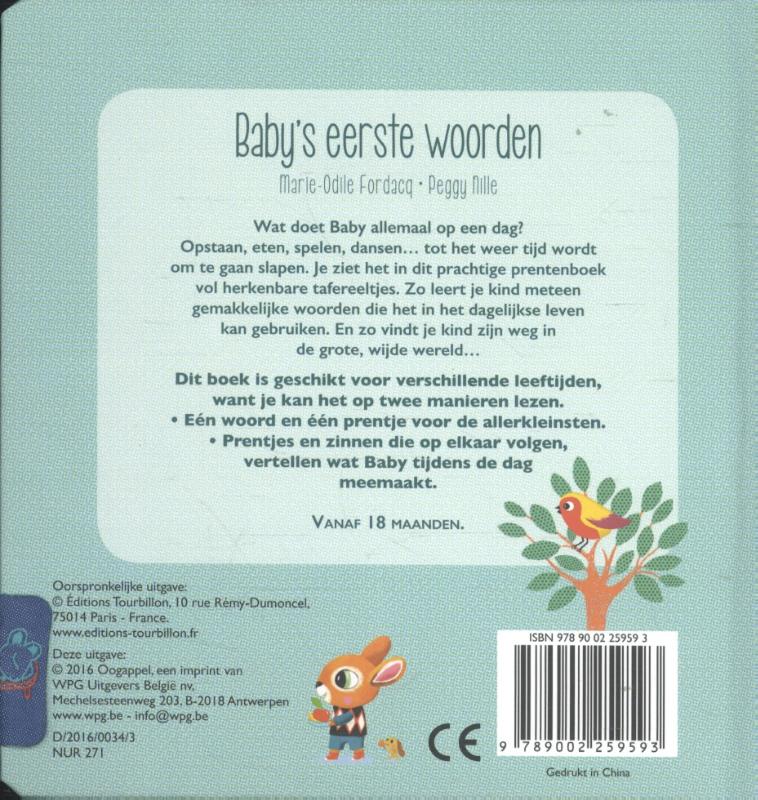 Achterkant van Baby's eerste woordjes