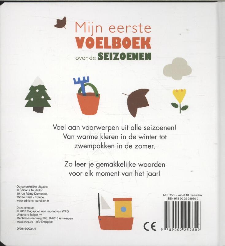 Achterkant van Mijn eerste voelboek over de seizoenen