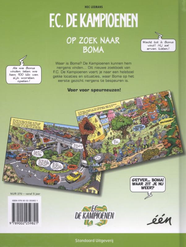 Achterkant van Op zoek naar Boma