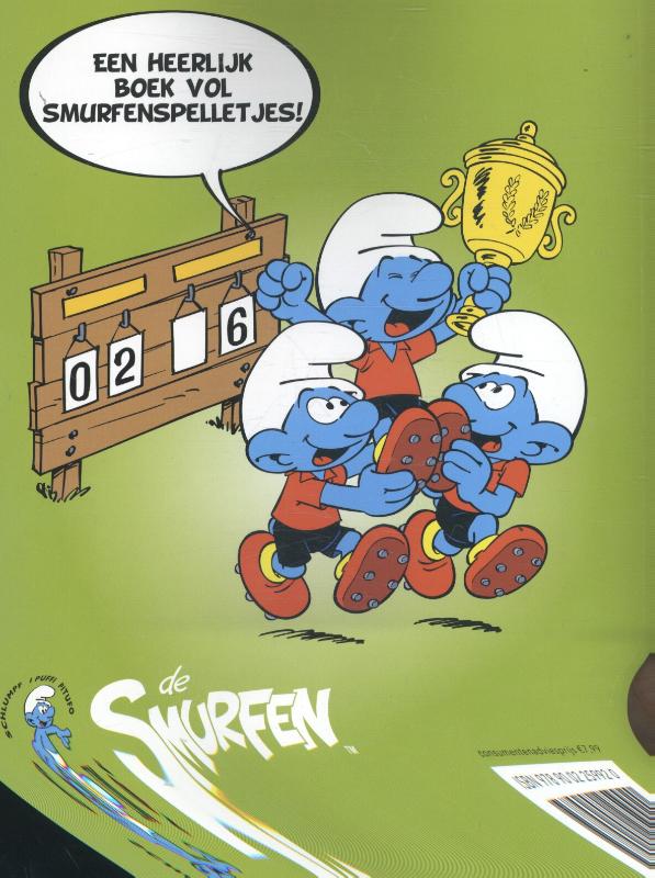 Achterkant van Smurfvoetbal