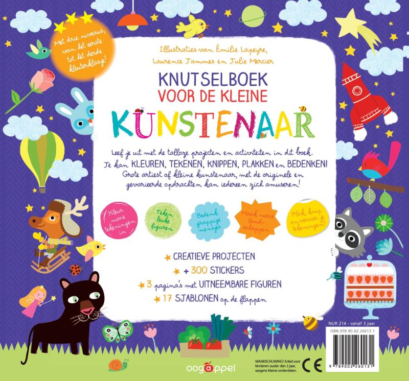 Achterkant van Knutselboek voor de kleine kunstenaar