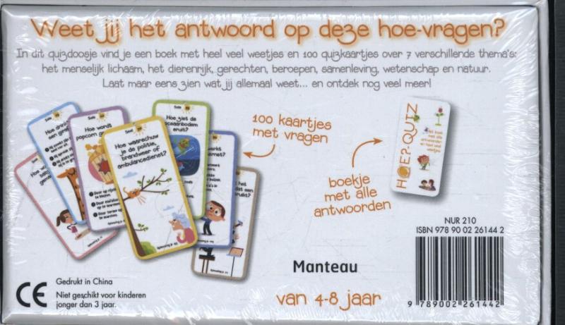 Achterkant van Quizbox De Hoe?-Quiz van 4 tot 8 jaar