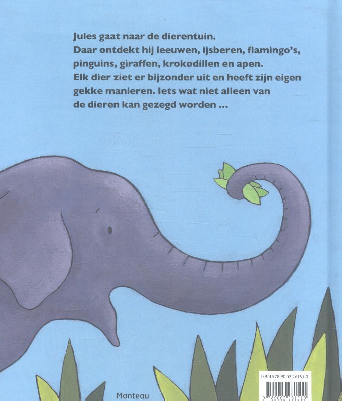 Achterkant van Jules in de dierentuin