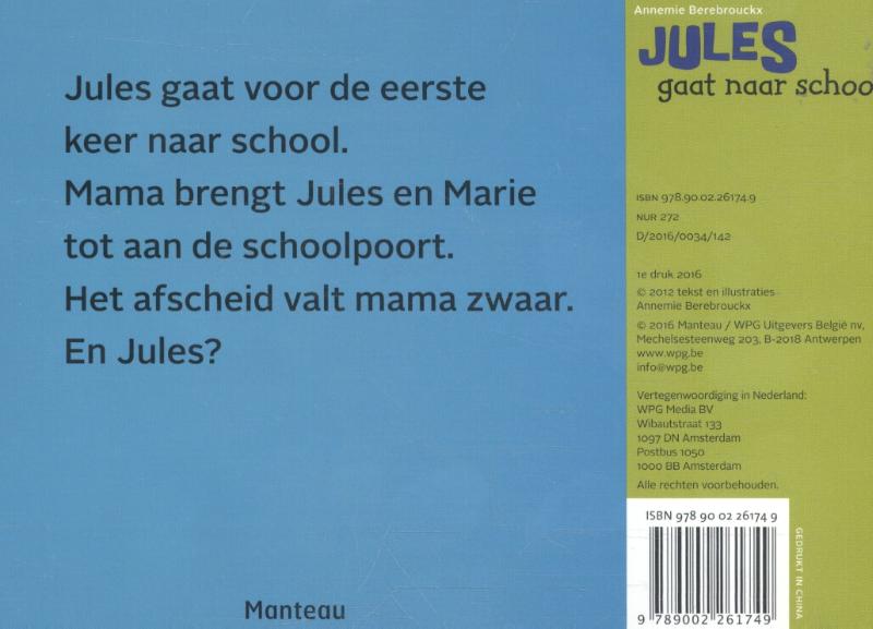 Achterkant van Jules gaat naar school