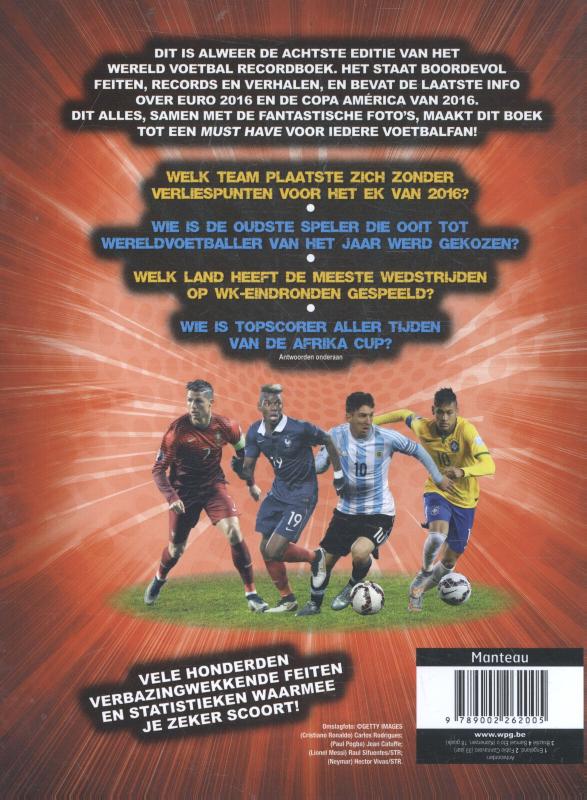 Achterkant van Wereld voetbal recordboek 2017