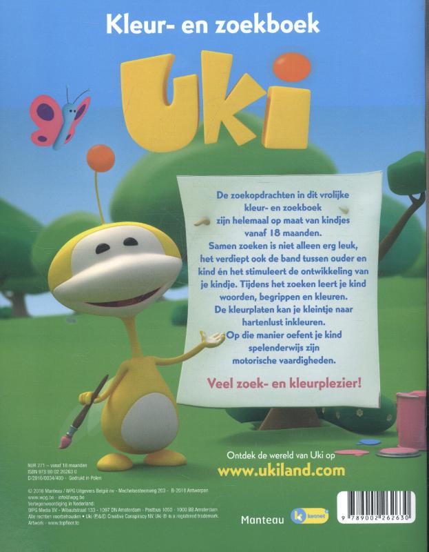 Achterkant van Kleur en zoekboek