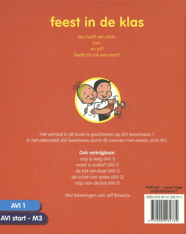 Achterkant van Feest in de klas