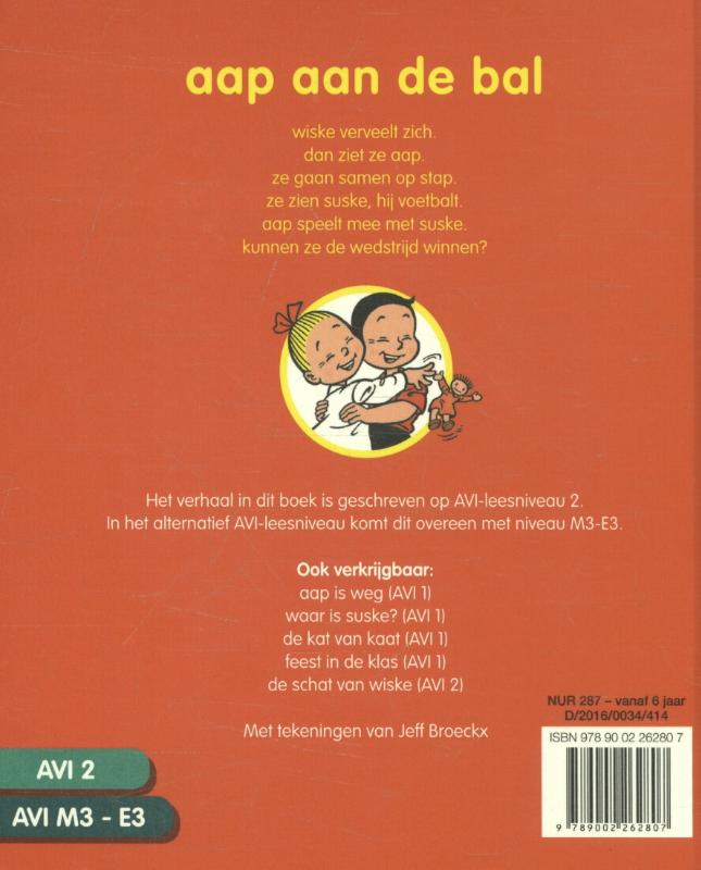 Achterkant van Aap aan de bal