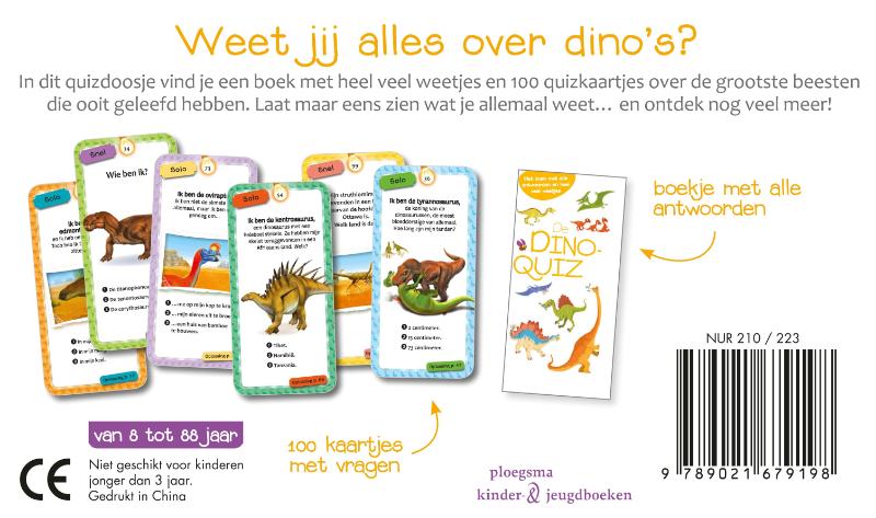 Achterkant van Dino-quiz
