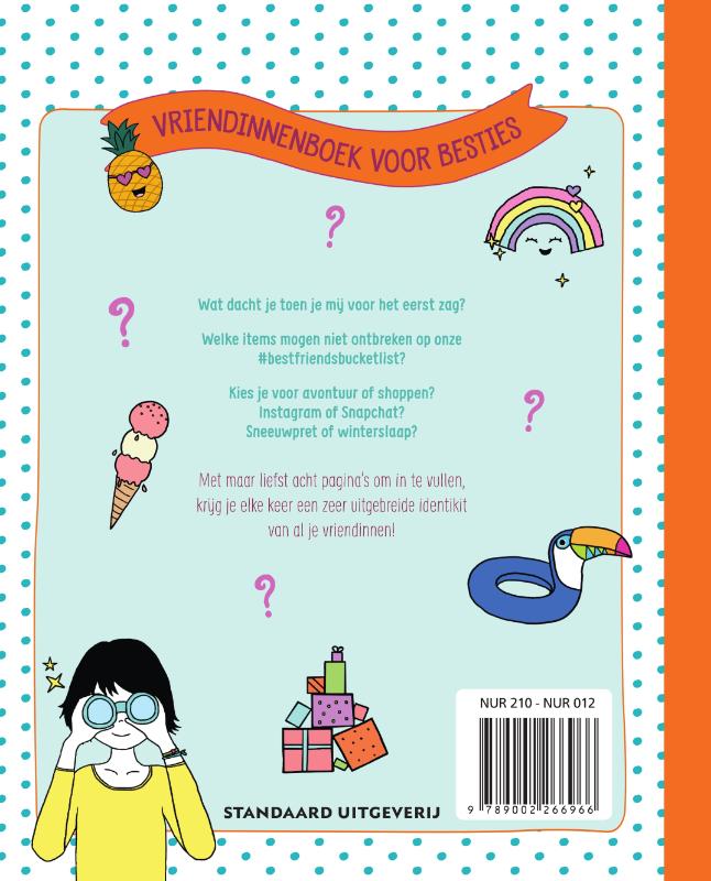 Achterkant van Vriendinnenboek voor besties