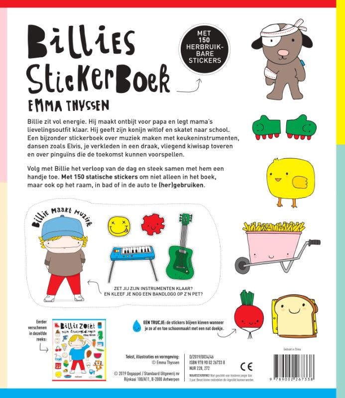 Achterkant van Billie's stickerboek