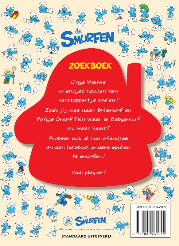 Achterkant van De Smurfen Zoekboek