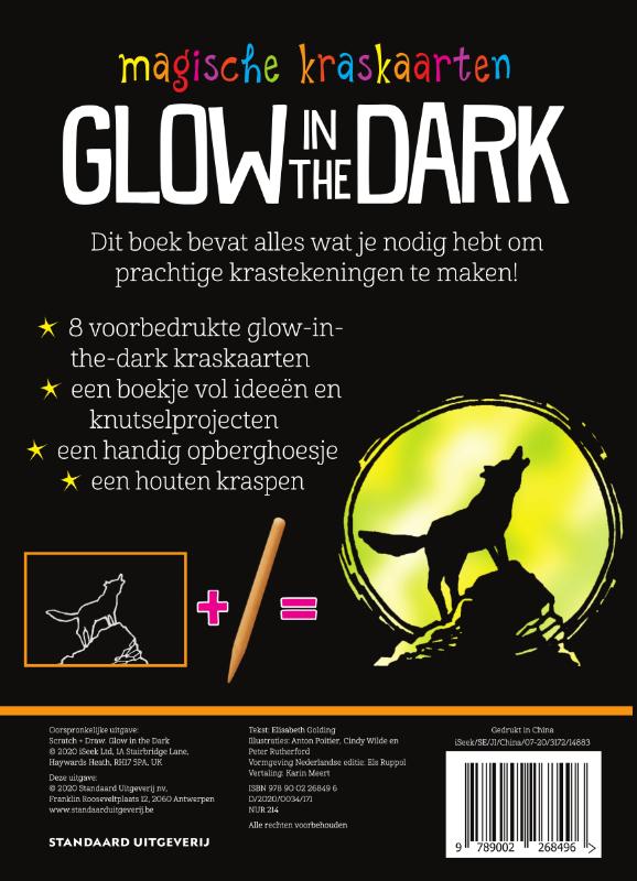 Achterkant van Magische kraskaarten Glow in the dark