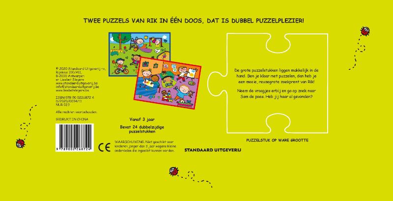 Achterkant van Rik puzzel
