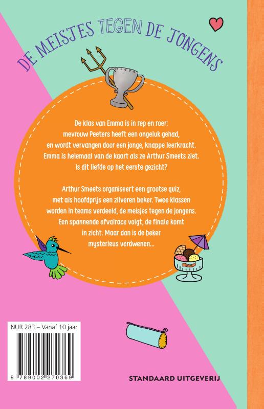 Achterkant van De meisjes tegen de jongens