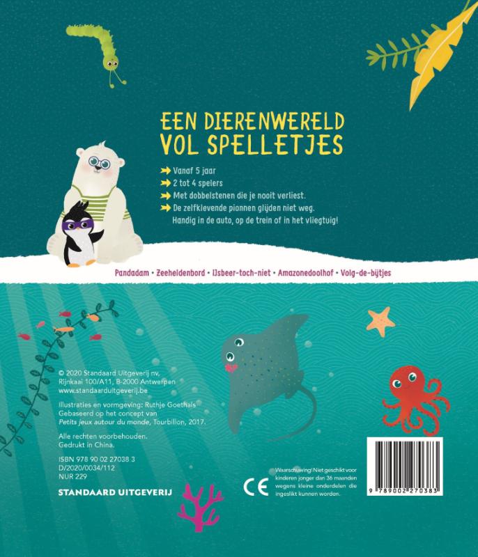 Achterkant van Een dierenwereld vol spelletjes