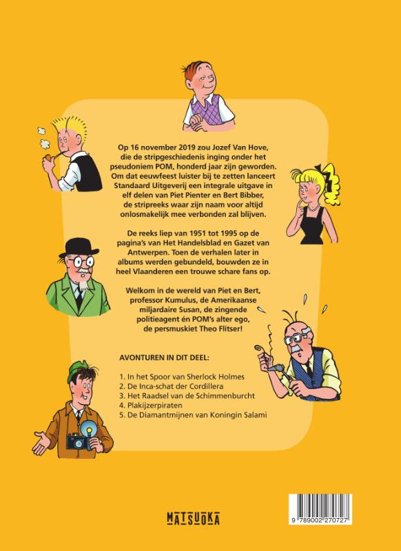 Achterkant van Piet Pienter en Bert Bibber