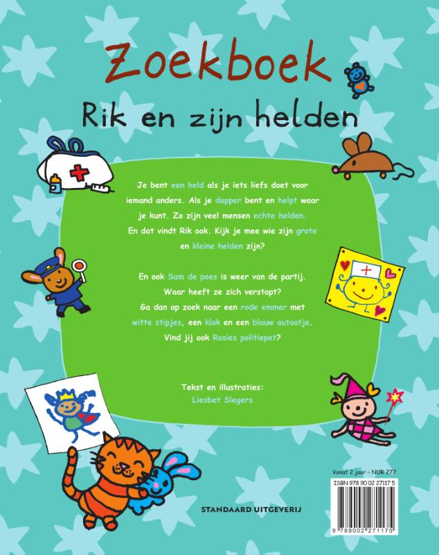 Achterkant van Zoekboek Rik en zijn helden
