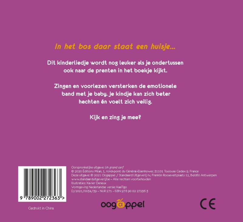 Achterkant van In het bos daar staat een huisje