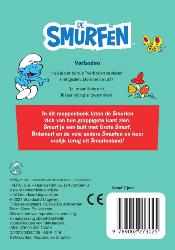 Achterkant van Ik smurf me een bult!
