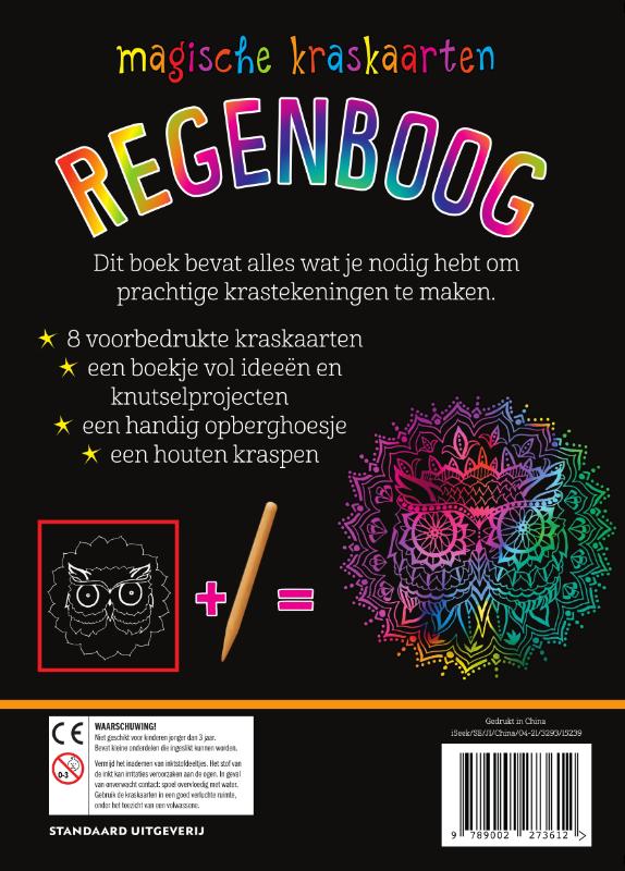 Achterkant van Magische kraskaarten: regenboog