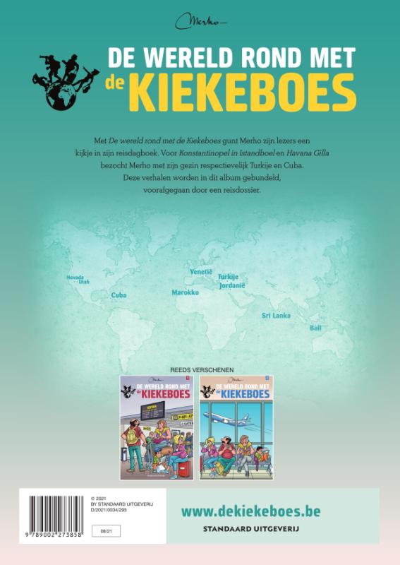 Achterkant van De wereld rond met Kiekeboe