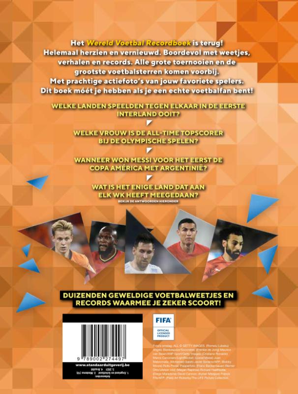 Achterkant van Wereld Voetbal Recordboek 2022