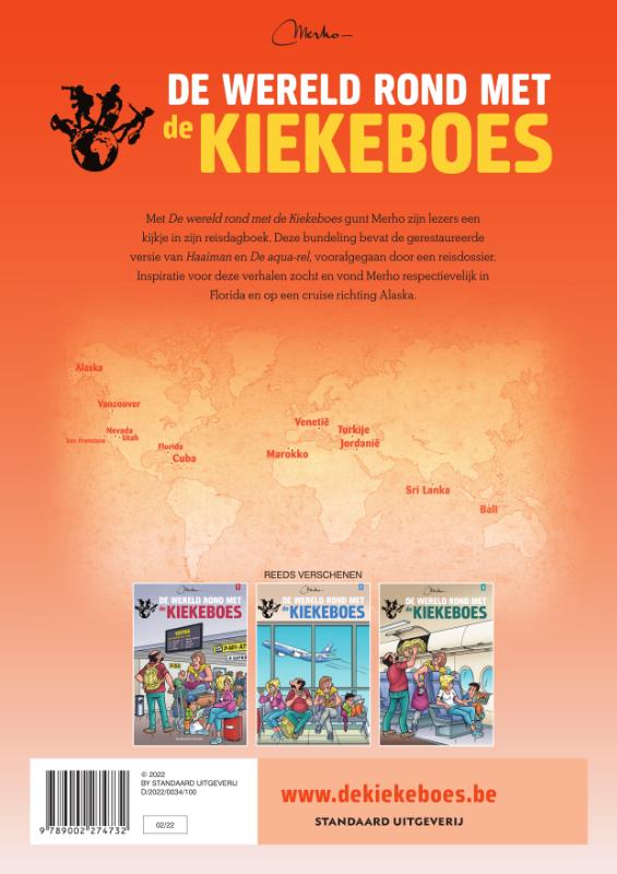 Achterkant van De wereld rond met de Kiekeboes