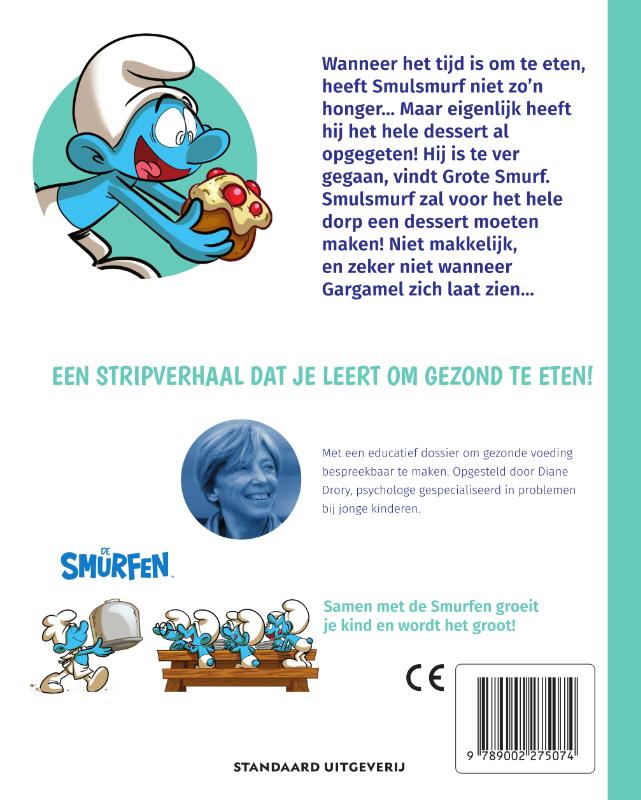 Achterkant van Eerste stripverhaaltjes om zelf te lezen - De Smurf die alleen maar taartjes lust
