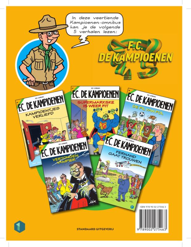 Achterkant van De Kampioentjes presenteren