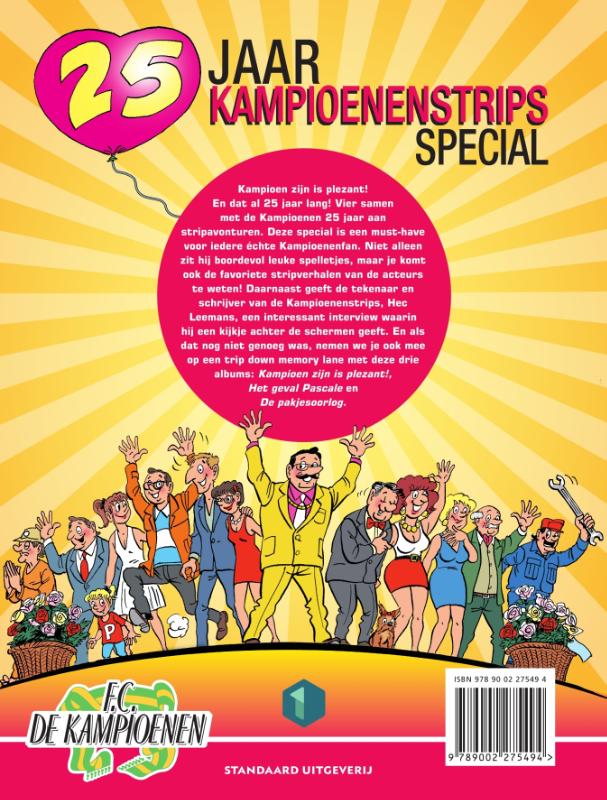 Achterkant van 25 jaar F.C. De Kampioenen-strips-special