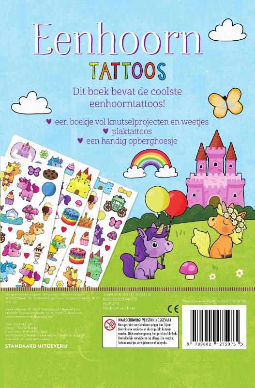 Achterkant van Tattoos Eenhoorns