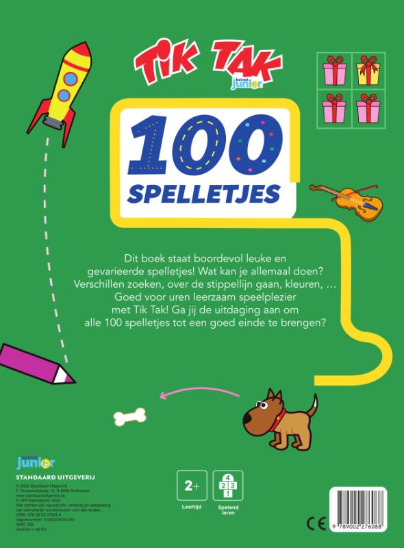 Achterkant van 100 spelletjes