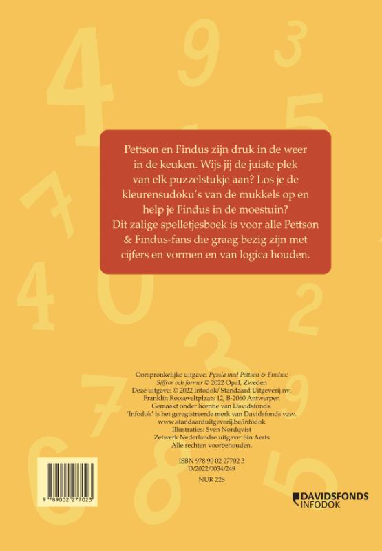Achterkant van Pettson en Findus: cijfers en vormen